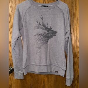 Gray Women’s Crewneck Sweatshirt with Stag Graphic